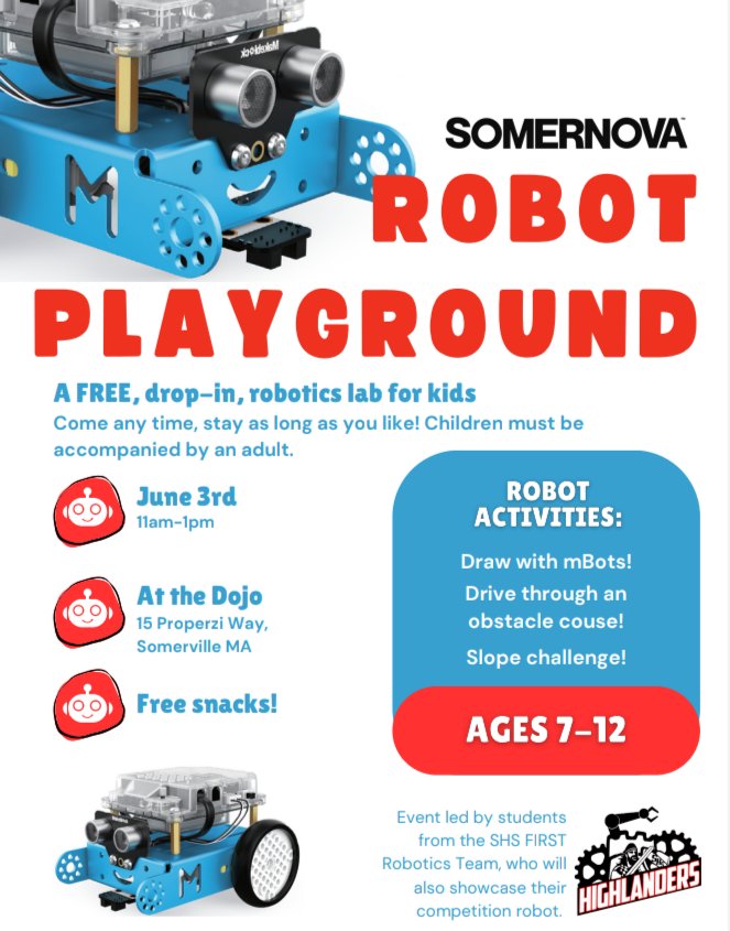 Robot Playground The Dojo Somernova Somerville's Innovation Hub
