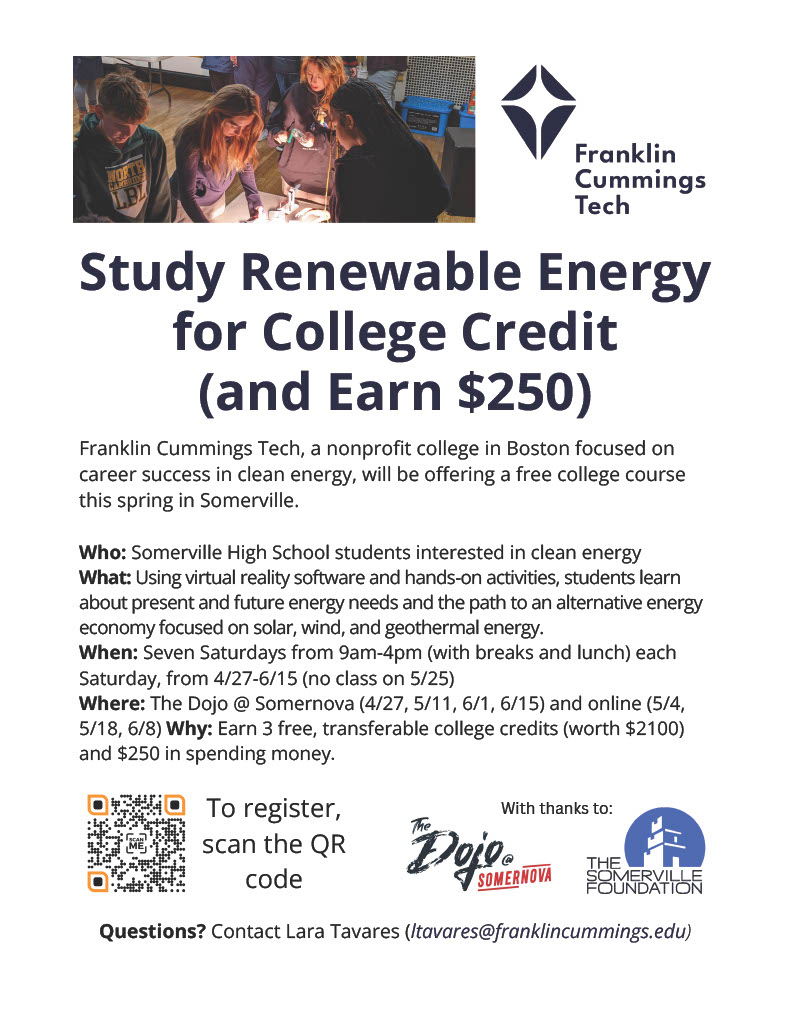 Calling all Somerville High School Students interested in climate tech ...